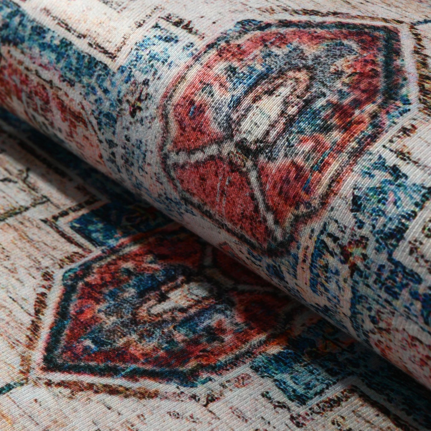Boho Vintage Washable Non-Slip Soft Accent Bedroom Rug