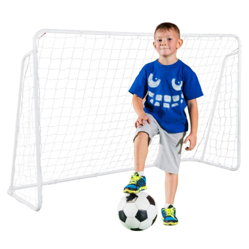 8x5 Soccer Goal Training Set with Net Buckles Ground Nail Football Sports for use on the beach community playground school etc