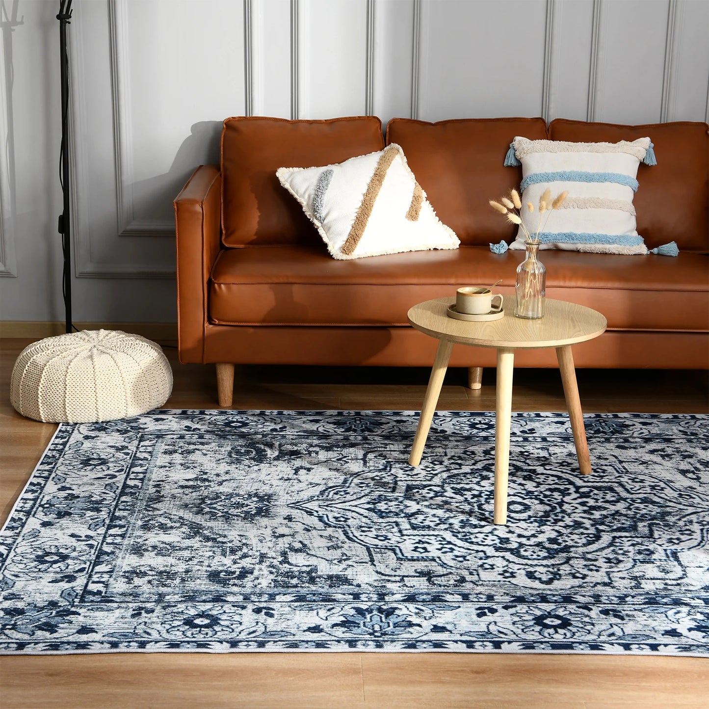 Boho Vintage Washable Non-Slip Soft Accent Bedroom Rug