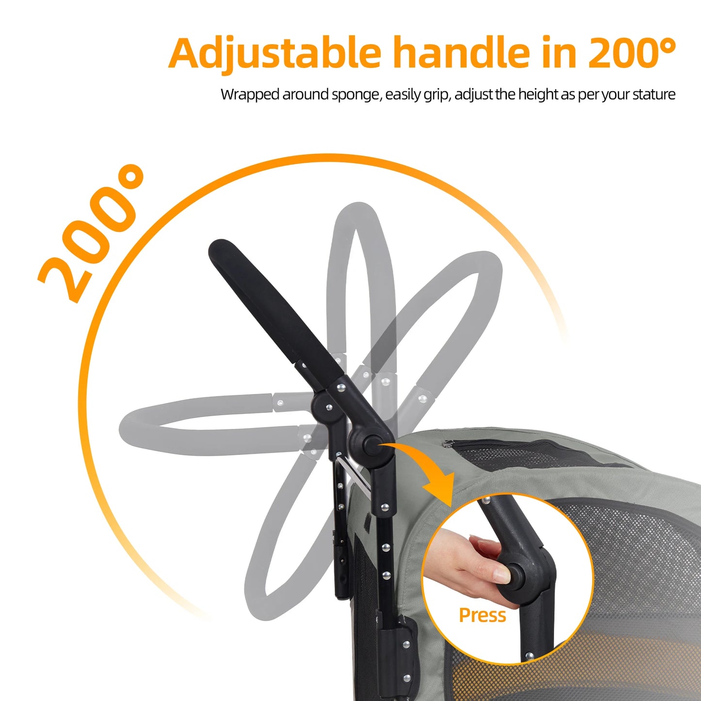 Portable Dog Stroller Four Wheel Foldable Travel Carrier