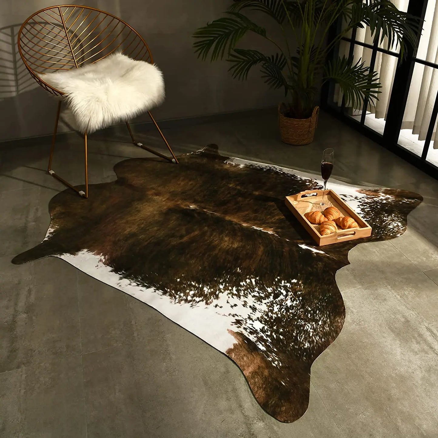 Faux Cowhide Animal Print Rug For Living Room Bedroom