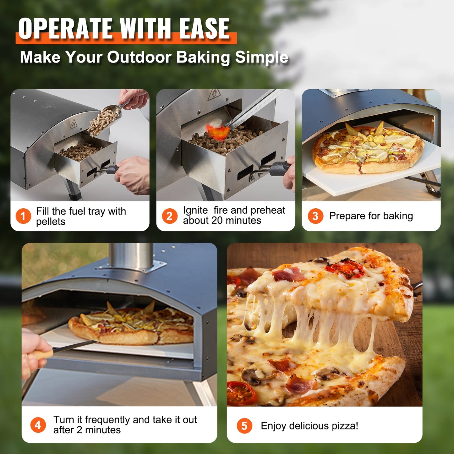 VEVOR Portable Outdoor Charcoal Fired Oven Grill for Camping