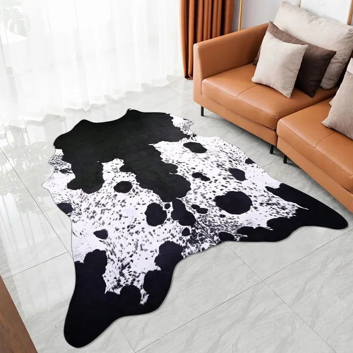Faux Cowhide Animal Print Rug For Living Room Bedroom