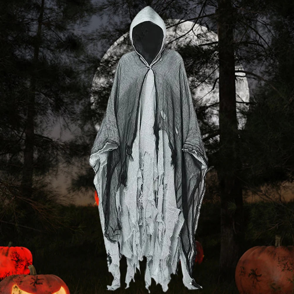 Halloween Ghost Cape Costume for Gothic Horror Cosplay