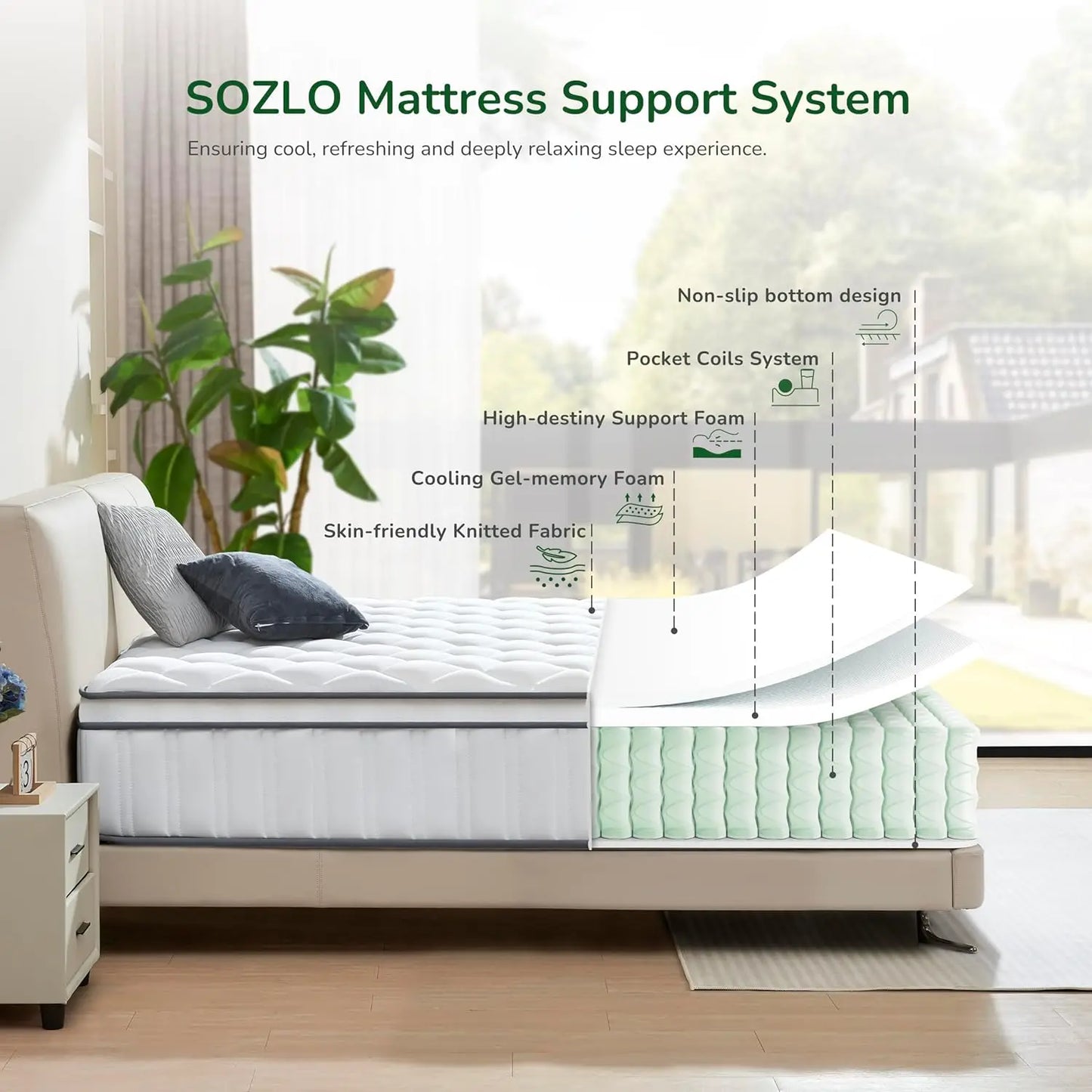 Cooling Gel Hybrid Mattress for Ultimate Comfort and Support