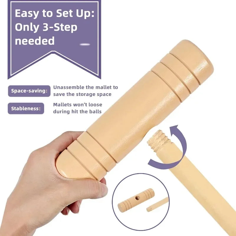Deluxe Six Player Croquet Set for Backyard Fun