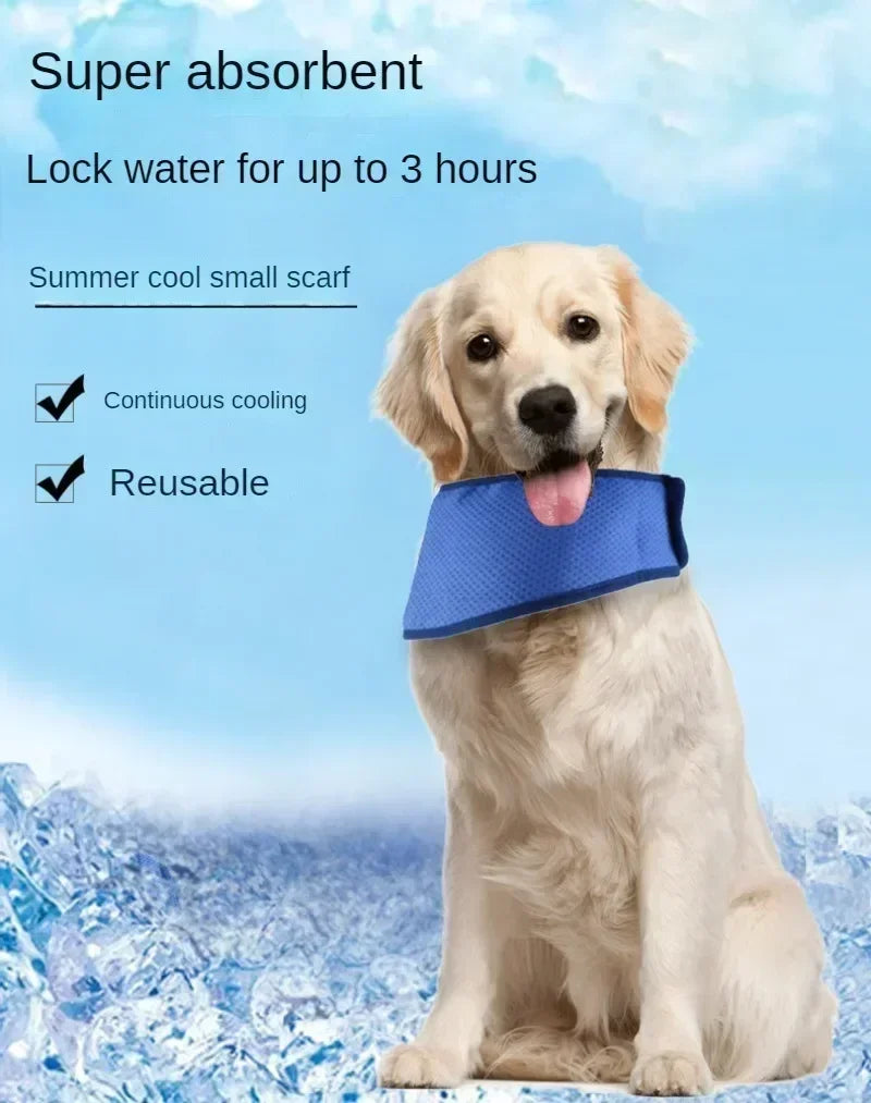 Summer Cooling Dog Collar Bandana for Heat Relief and Comfort