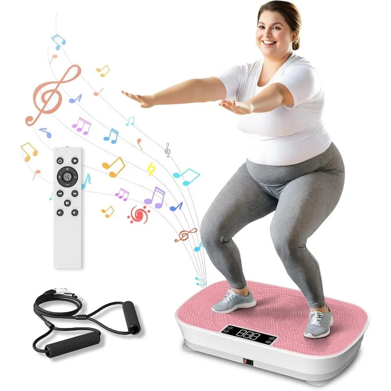 Vibration Plate Exercise Machine - Bluetooth Music & 400LBS Capacity Vibration Plate for Lymphatic Drainage