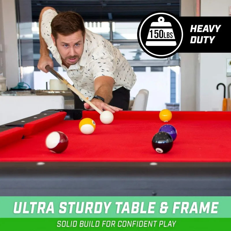 Portable Billiards Table Complete Set with Cues and Balls