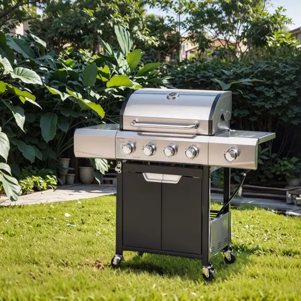 Stainless Steel Propane Grill with Side Burner for Outdoor Cooking