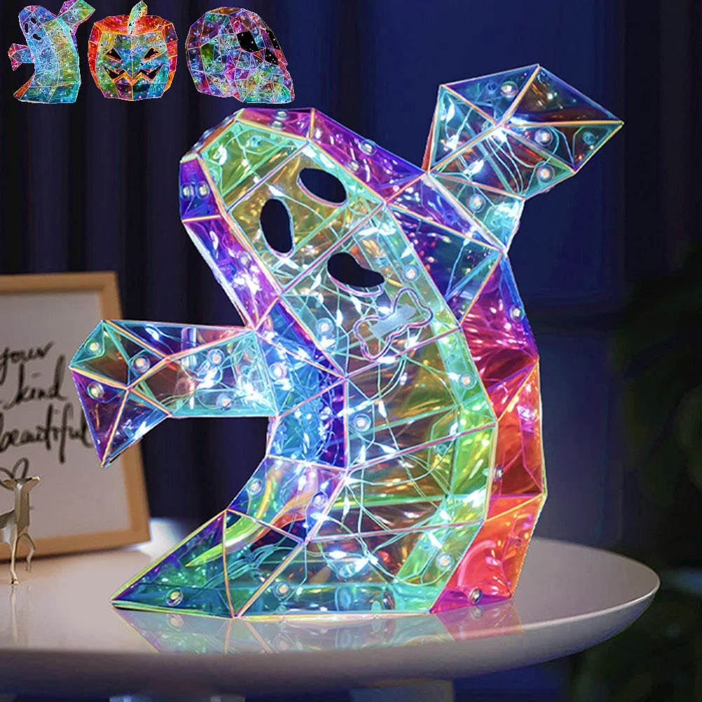 Prismatic Ghost Halloween Decor Lights For Spooky Atmosphere