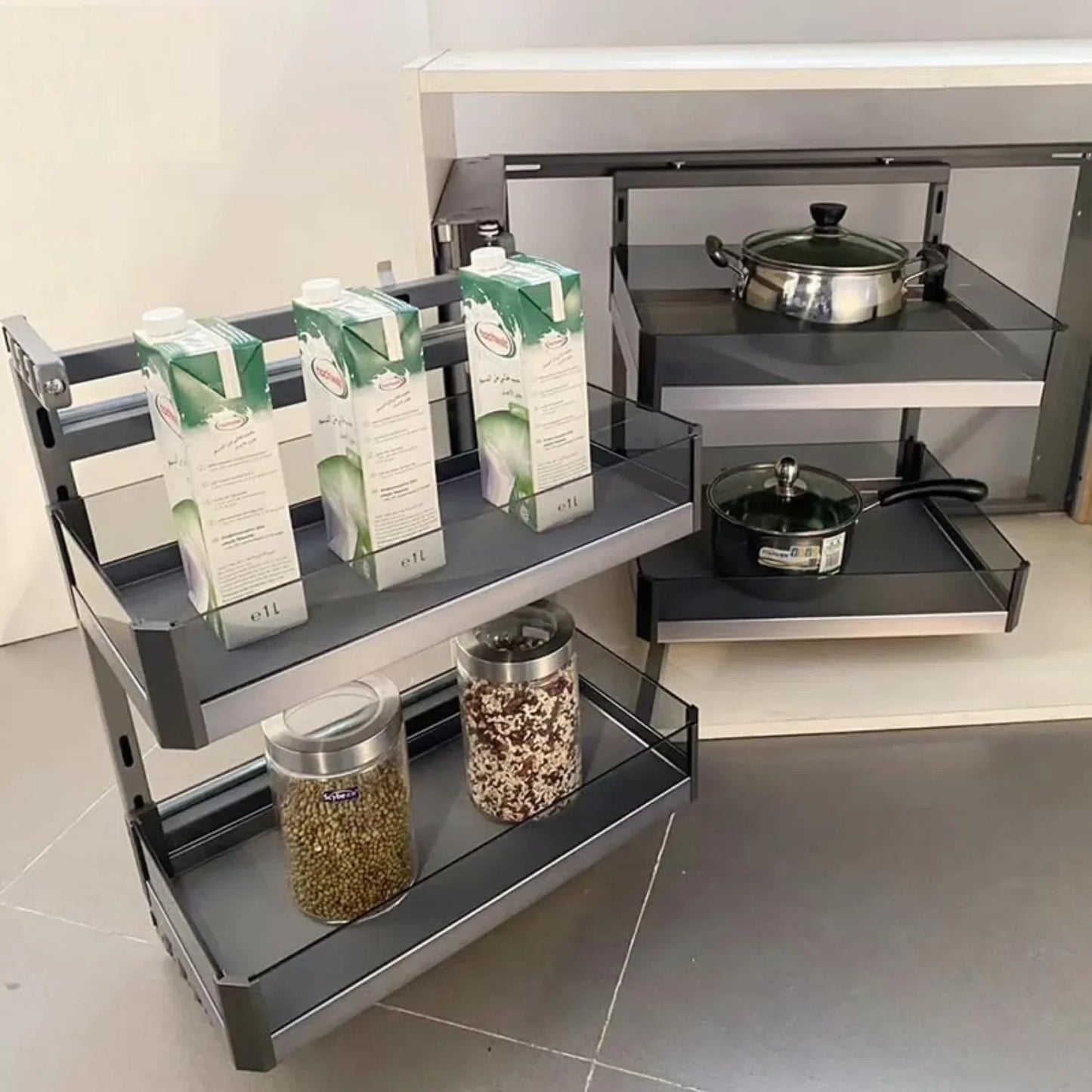 Pull Out Kitchen Cabinet Organizer with Soft Close Mechanism