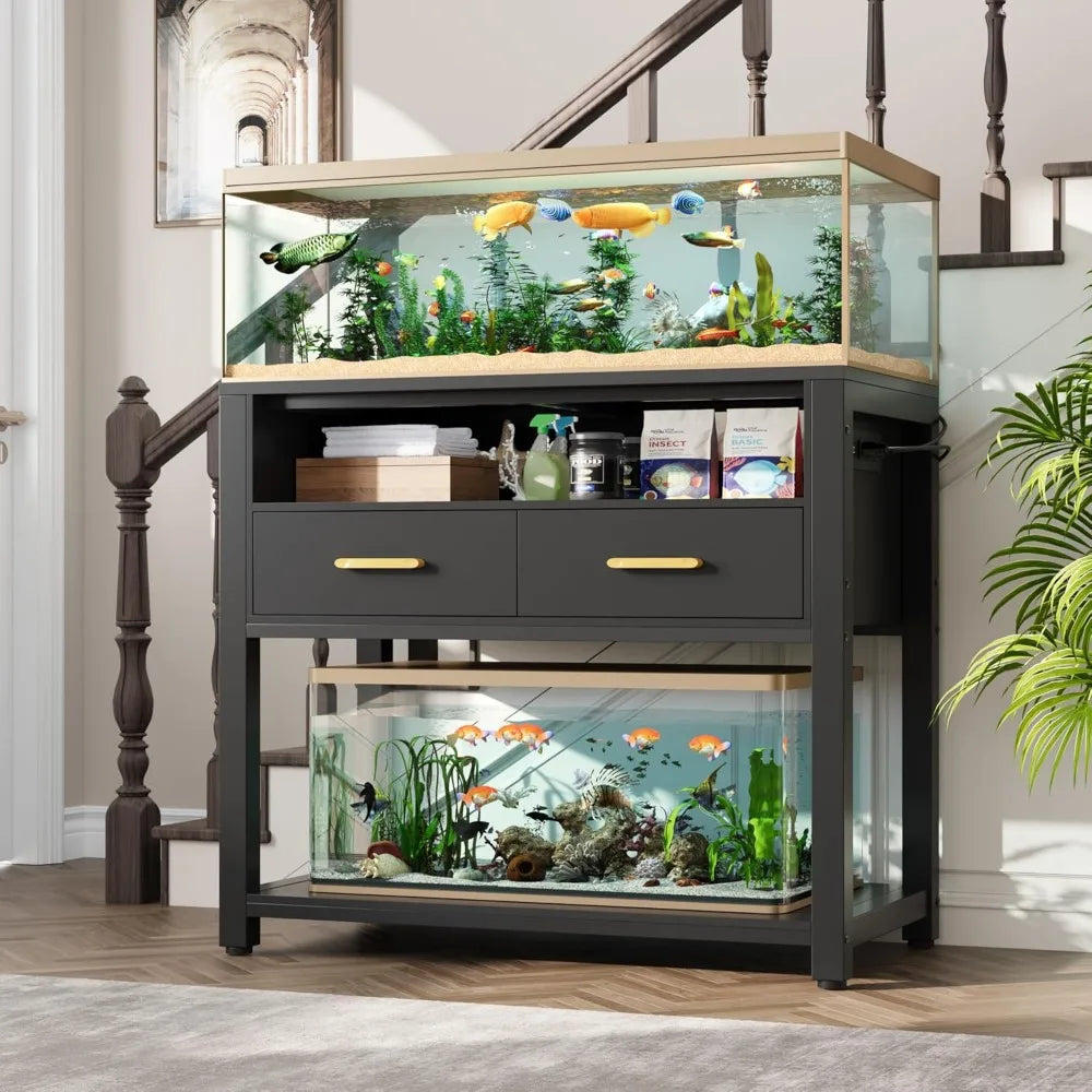 Heavy Duty Aquarium Stand With Metal Frame And Power Outlet