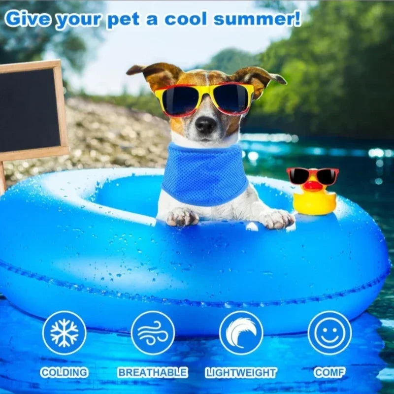 Summer Cooling Dog Collar Bandana for Heat Relief and Comfort