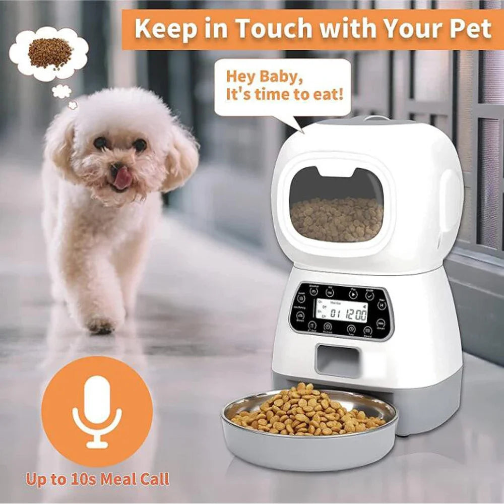 WiFi Enabled Automatic Pet Feeder with Stainless Steel Bowl