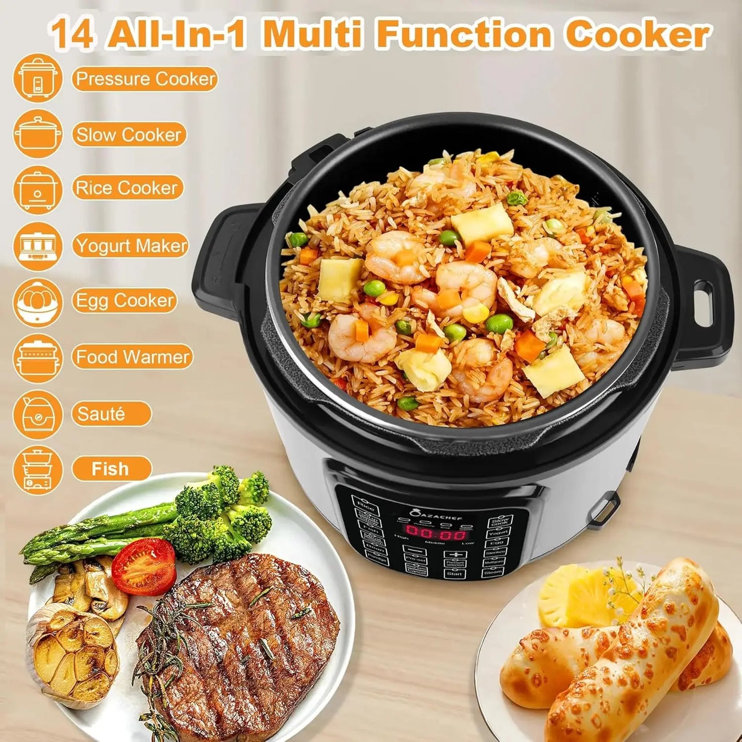 Stainless Steel Pressure Cooker And Electric Multi Cooker