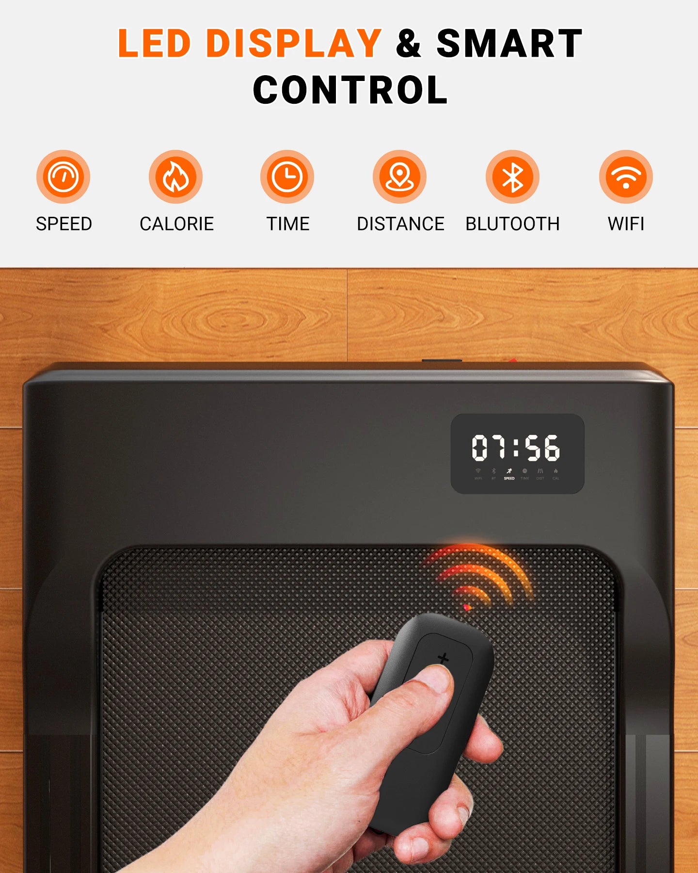 Portable Under Desk Treadmill with Remote Control for Home Office