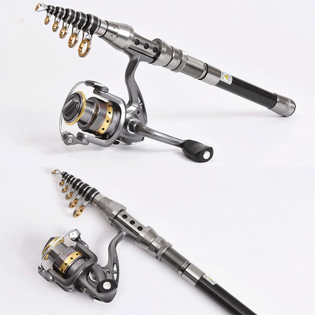 Carbon Travel Spinning Rod Fishing Pole Set for Adventure