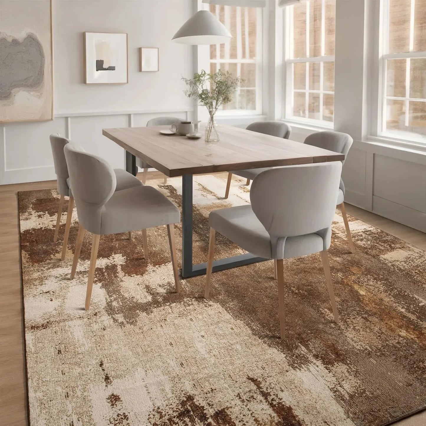 Machine Washable Non Slip Vintage Area Rug for Living Room