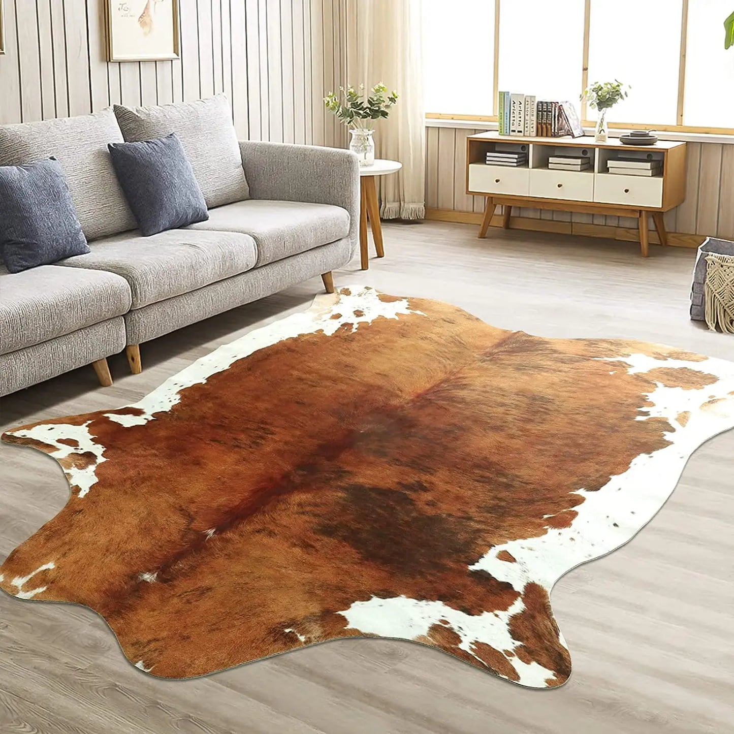 Faux Cowhide Animal Print Rug For Living Room Bedroom