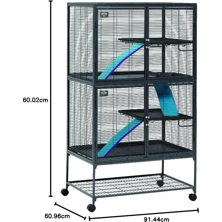 Deluxe Double Unit Small Animal Cage for Happy Critters