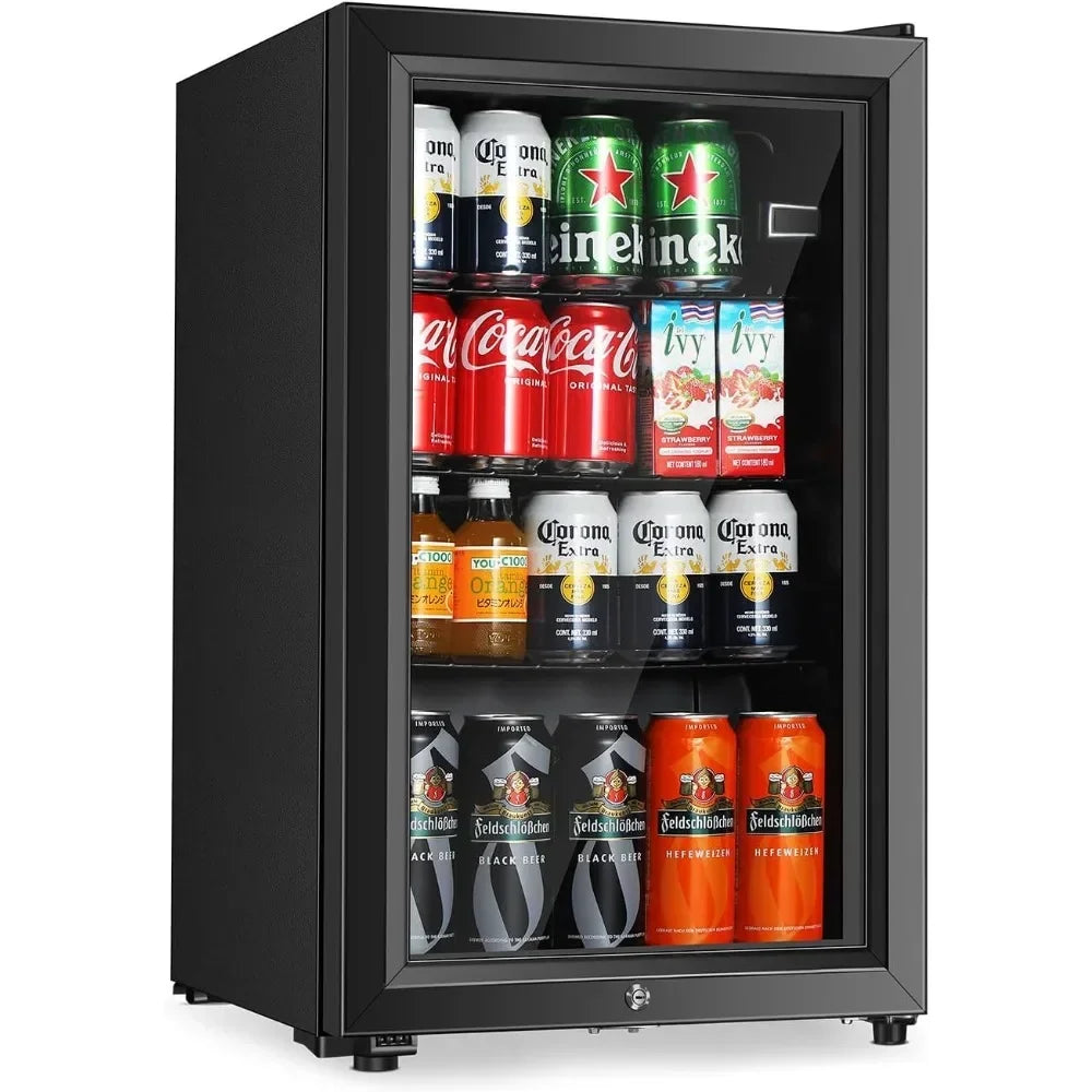 Compact Freestanding Beverage Refrigerator With Adjustable Shelves