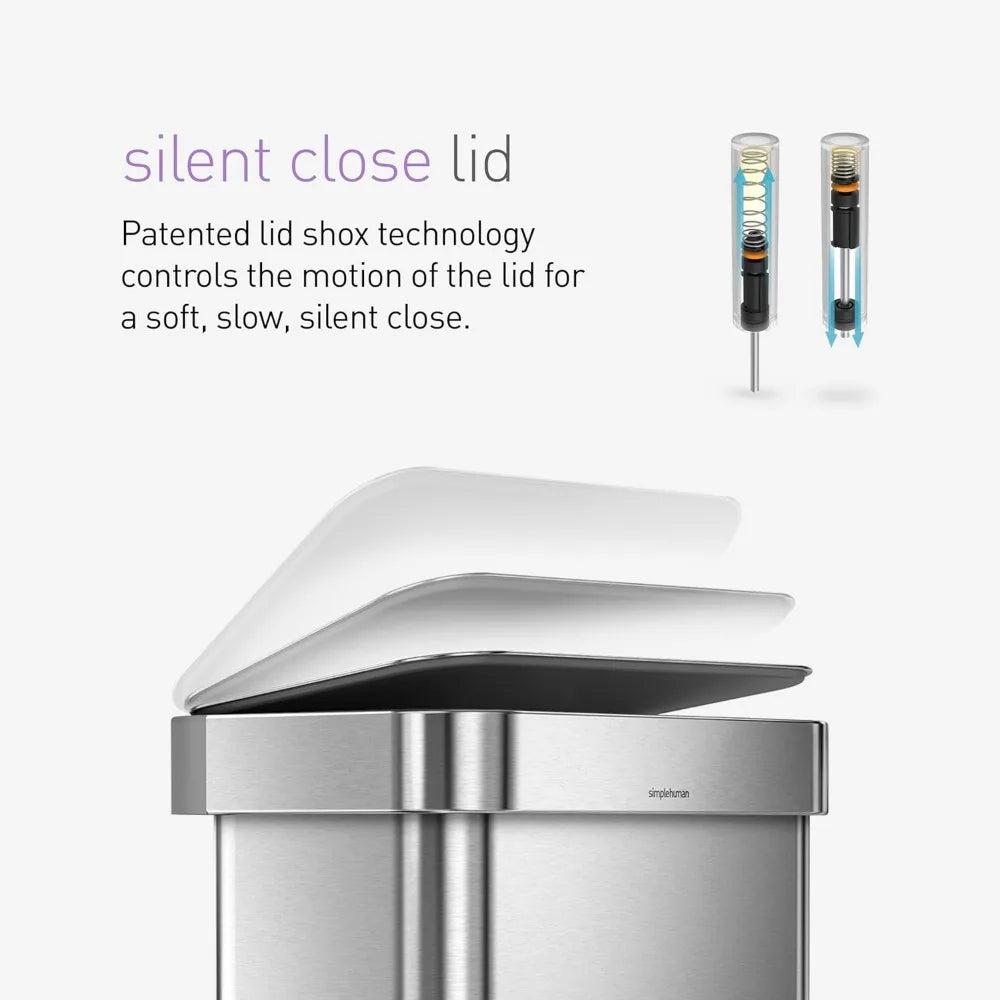 Hands-Free Kitchen Step Trash Can with Soft-Close Lid