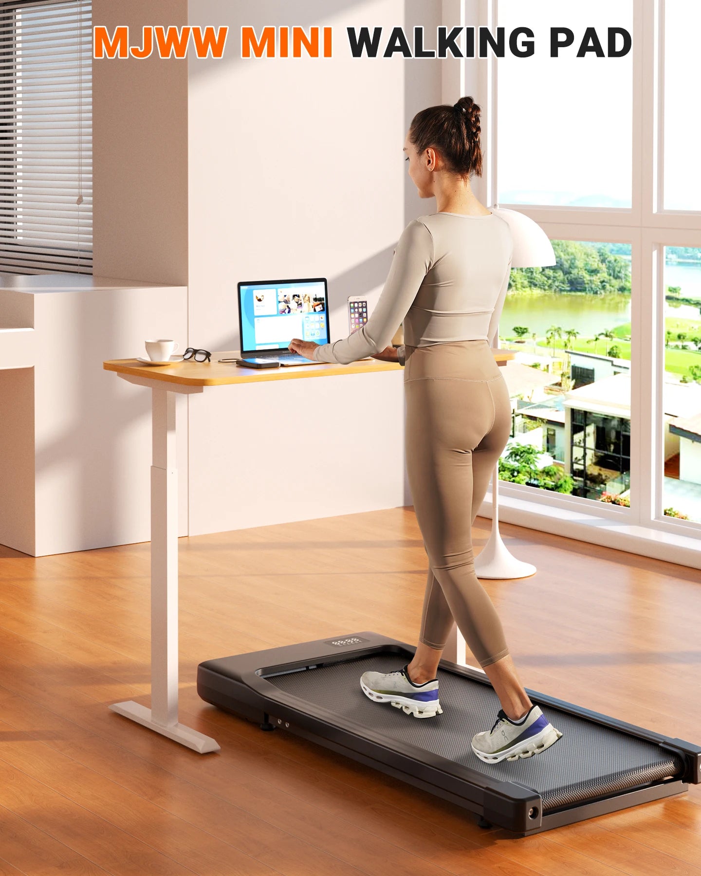 Portable Under Desk Treadmill with Remote Control for Home Office