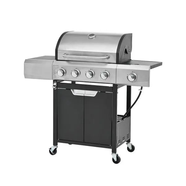 Stainless Steel Propane Grill with Side Burner for Outdoor Cooking