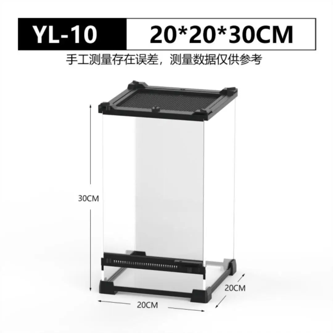 Large Glass Reptile Terrarium with Front Opening and Ventilation