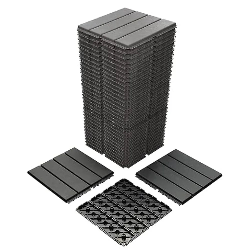 Interlocking Plastic Deck Tiles for Outdoor Patio and Balcony
