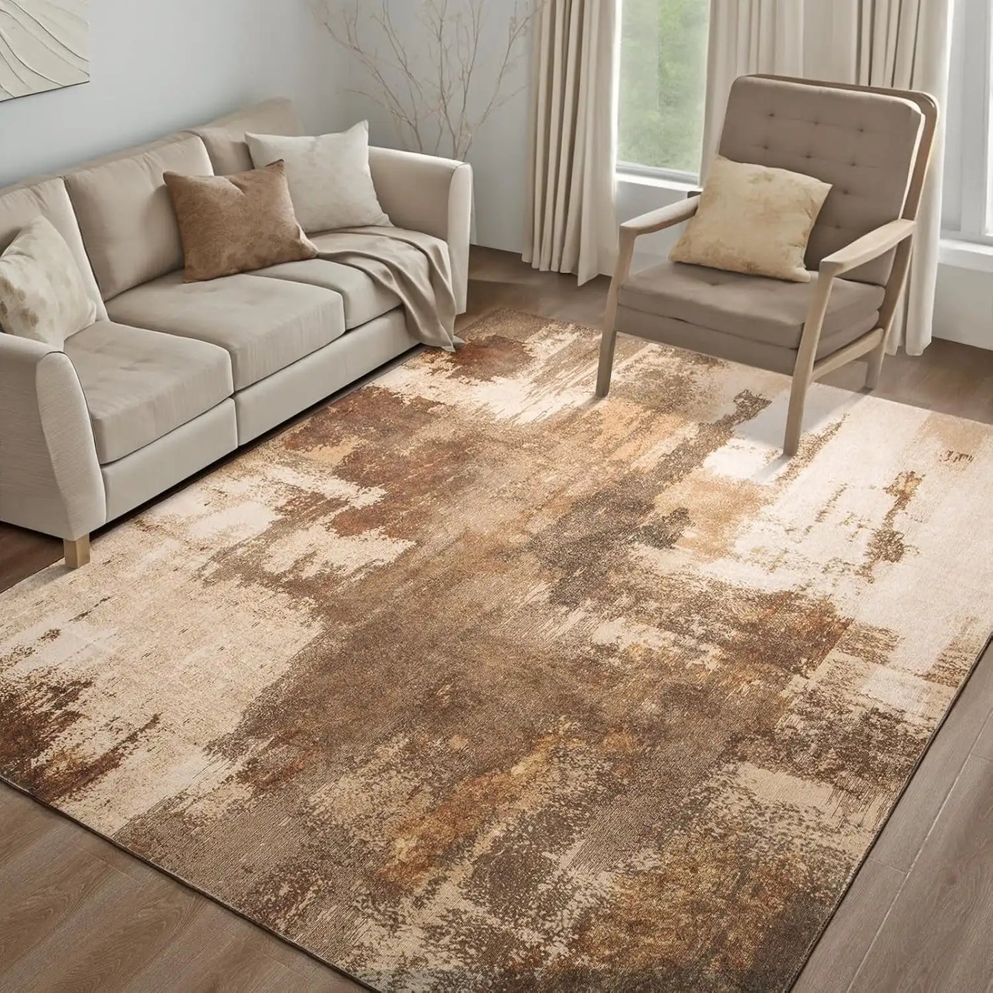 Machine Washable Non Slip Vintage Area Rug for Living Room