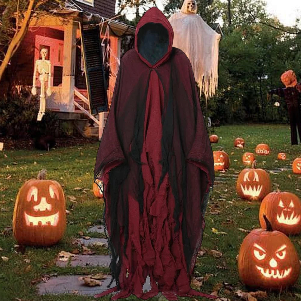 Halloween Ghost Cape Costume for Gothic Horror Cosplay