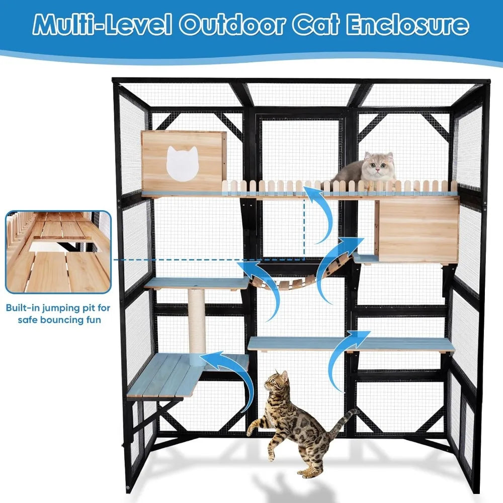 Outdoor Cat Enclosure Walk In Kitty House For Cats Patio