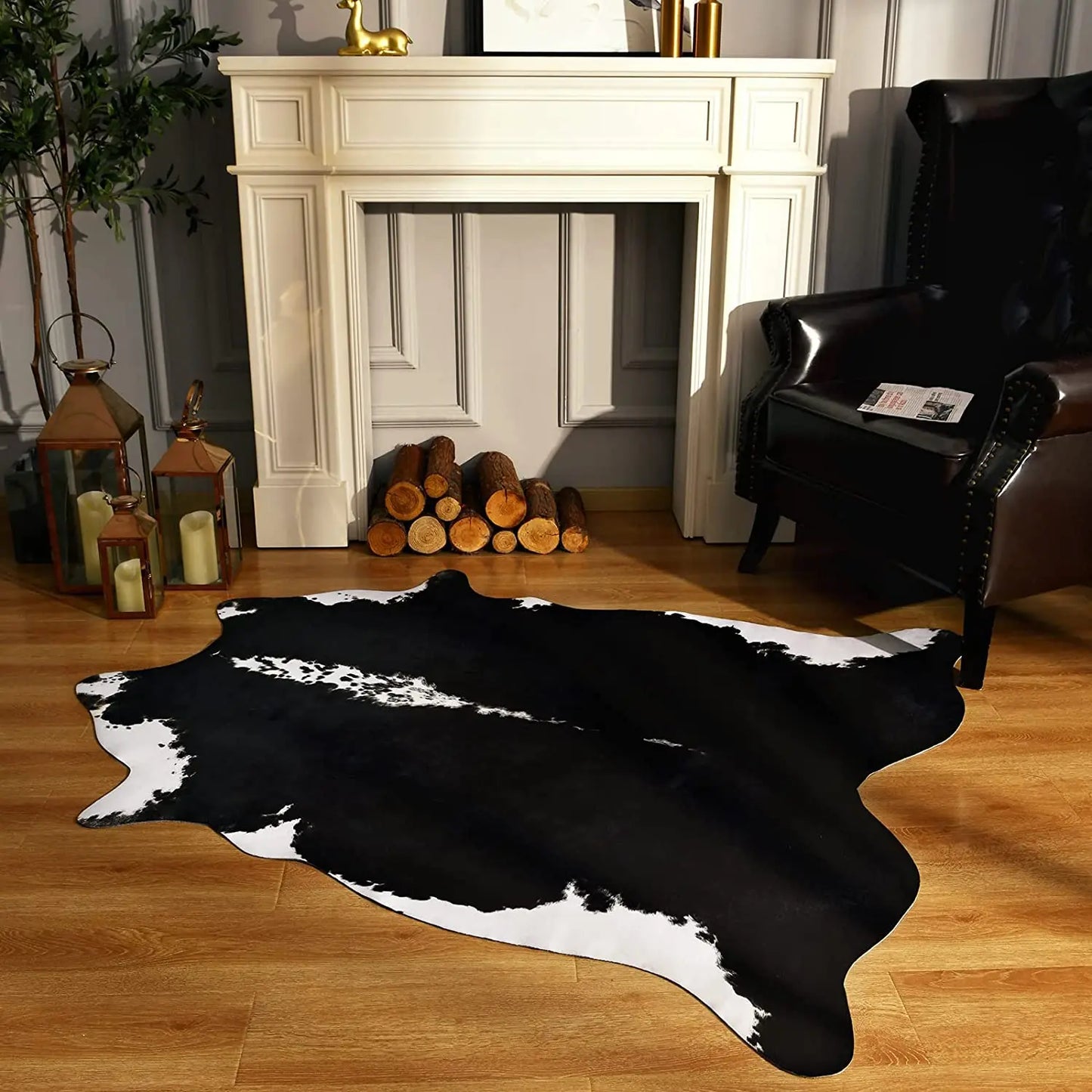 Faux Cowhide Animal Print Rug For Living Room Bedroom