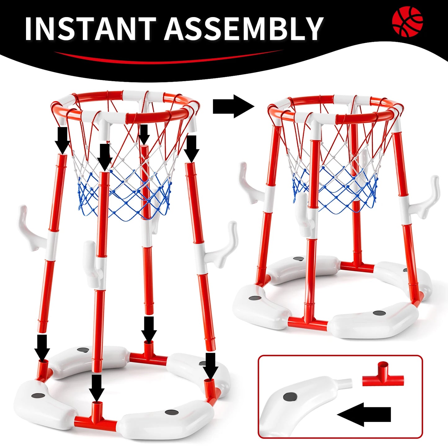 Floating Basketball Hoop for Summer Pool Fun