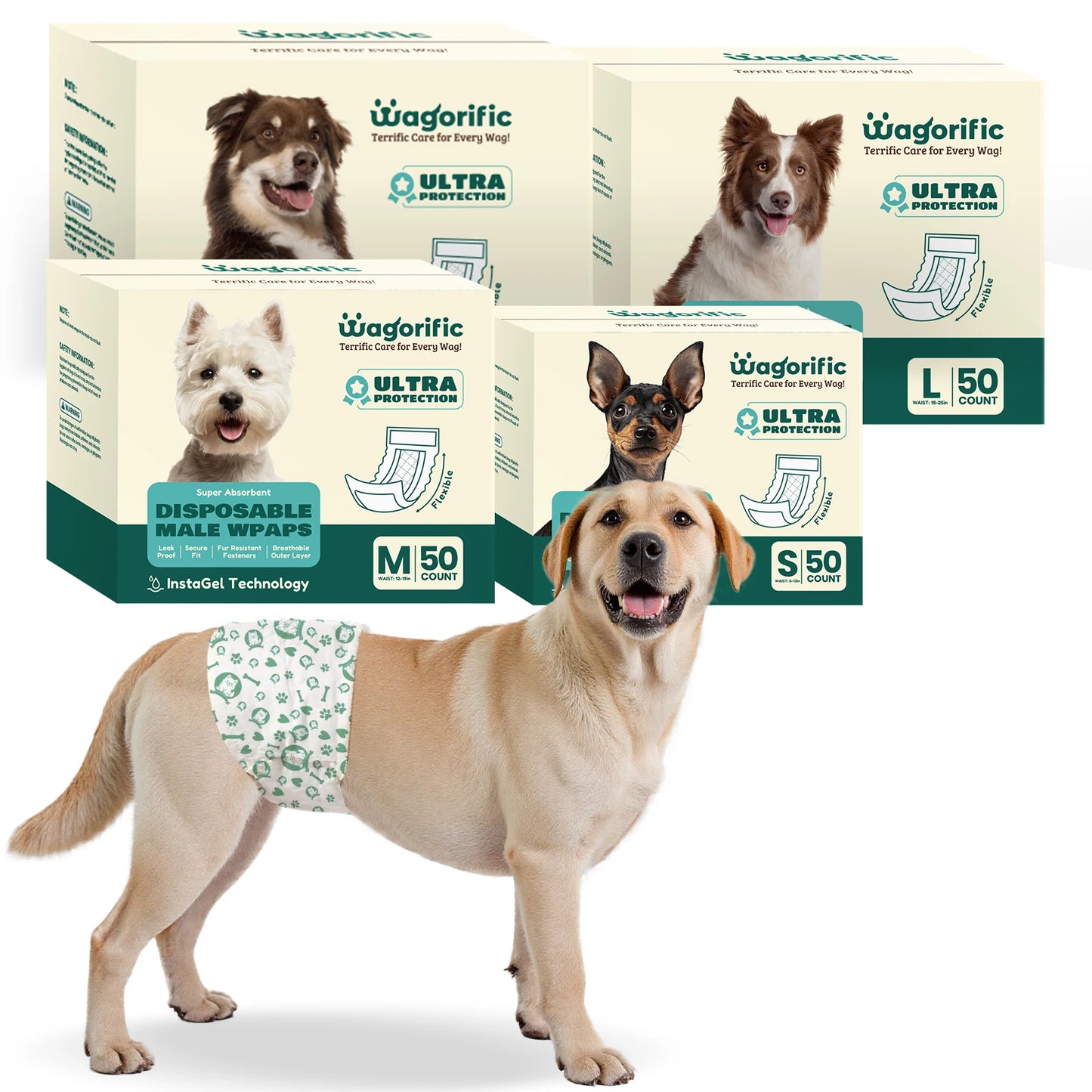 Super Absorbent Disposable Dog Diapers with Wetness Indicator