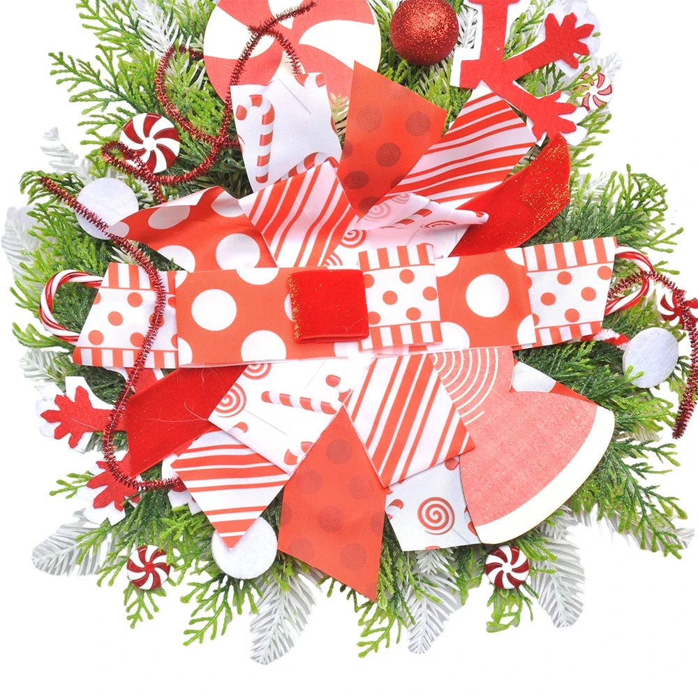 Candy Cane Christmas Wreath For Front Door Festive Decor
