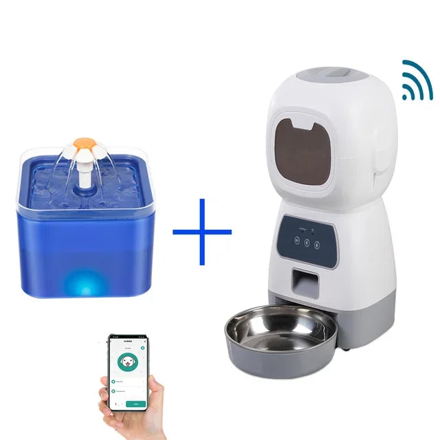 WiFi Enabled Automatic Pet Feeder with Stainless Steel Bowl