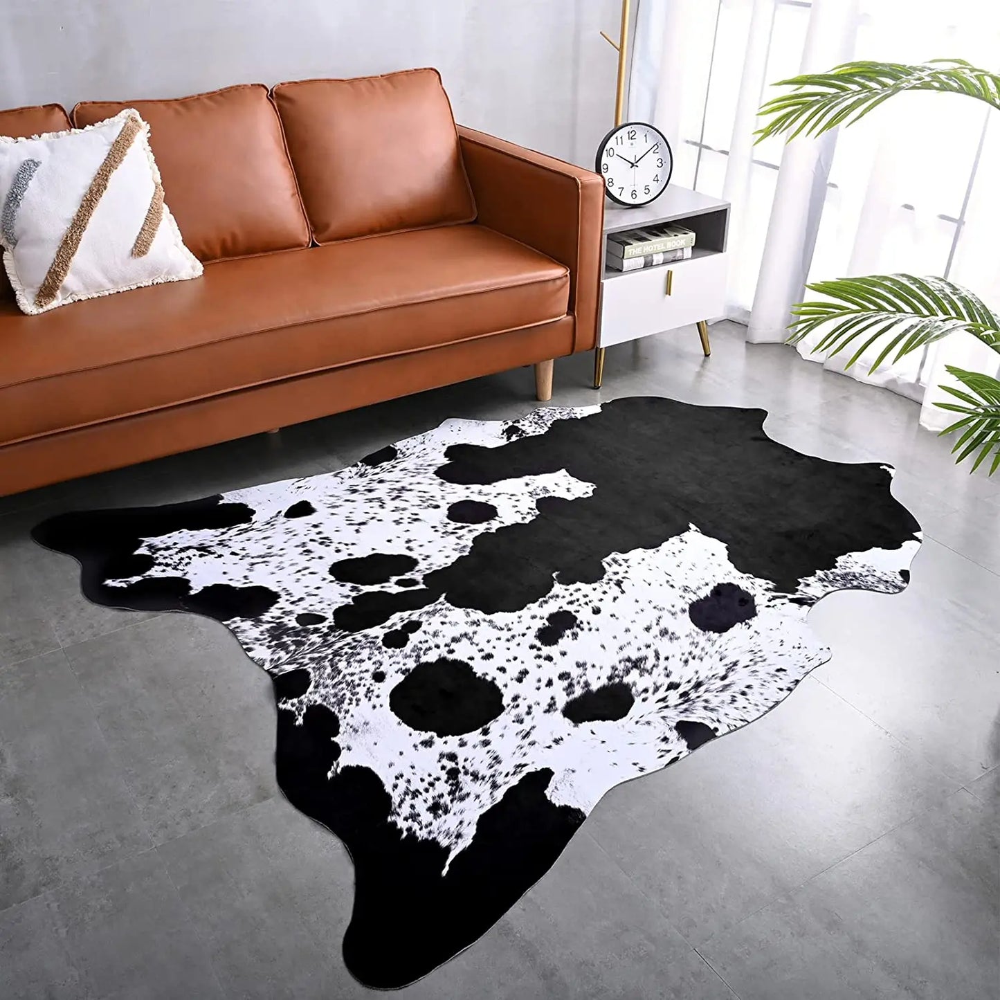 Faux Cowhide Animal Print Rug For Living Room Bedroom