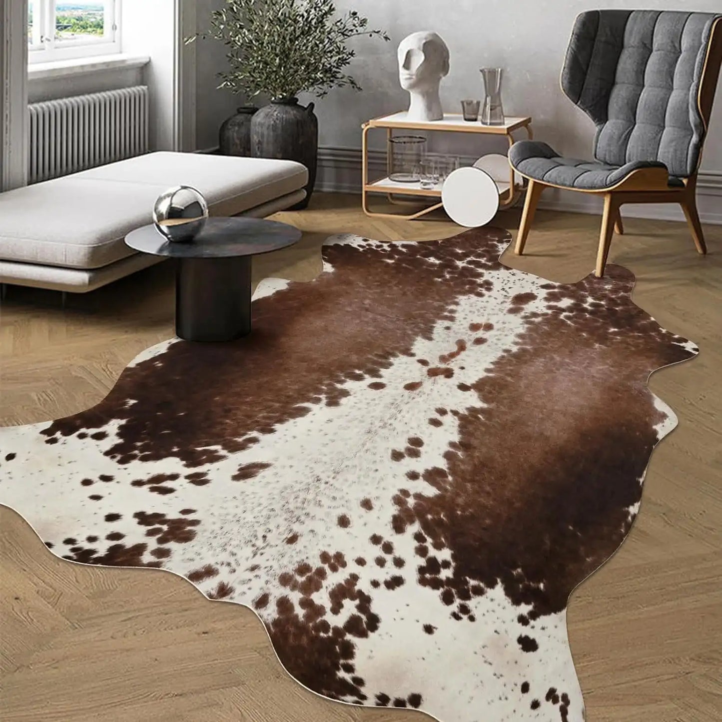Faux Cowhide Animal Print Rug For Living Room Bedroom