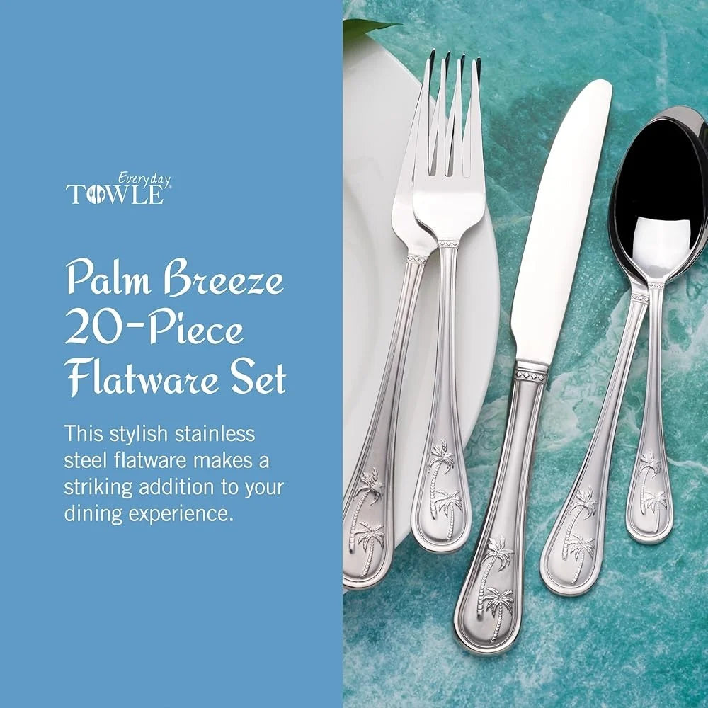 Palm Breeze Flatware Set for Tropical Themed Dining