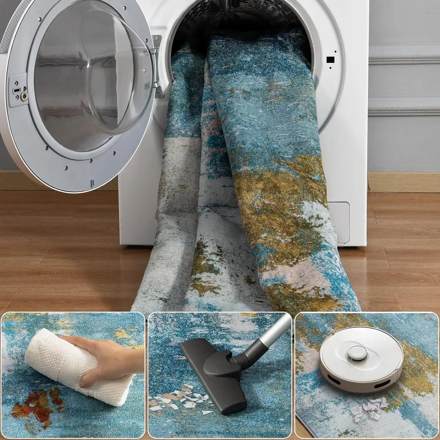 Machine Washable Non Slip Vintage Area Rug for Living Room