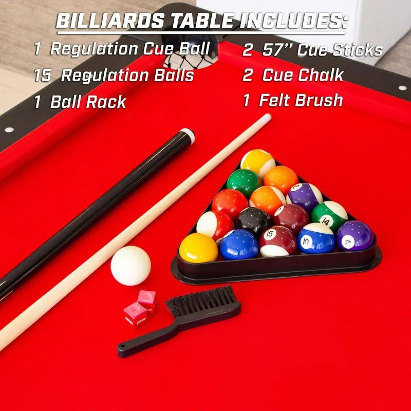 Portable Billiards Table Complete Set with Cues and Balls