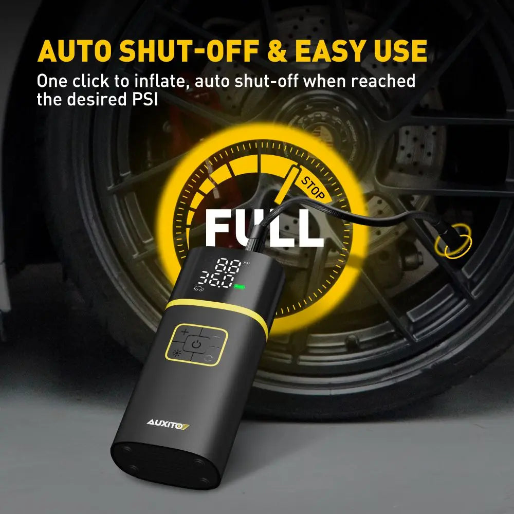 AUXITO Car Jump Starter Air Pump Power Bank Lighting Portable Air Compressor 4 In 1 Cars Battery Starters Auto Tyre Inflator