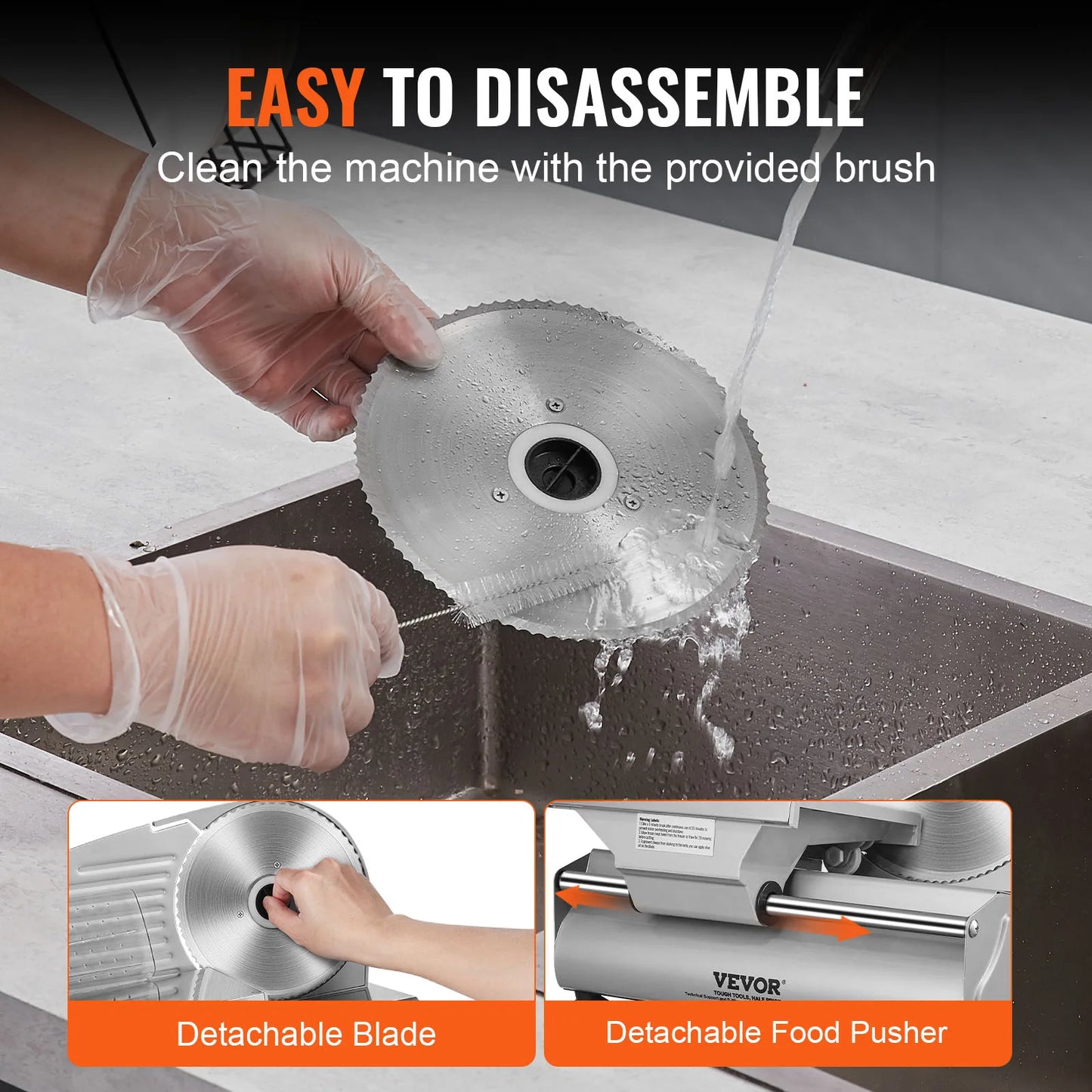 Electric Deli Food Slicer with Adjustable Thickness and Stainless Steel Blade