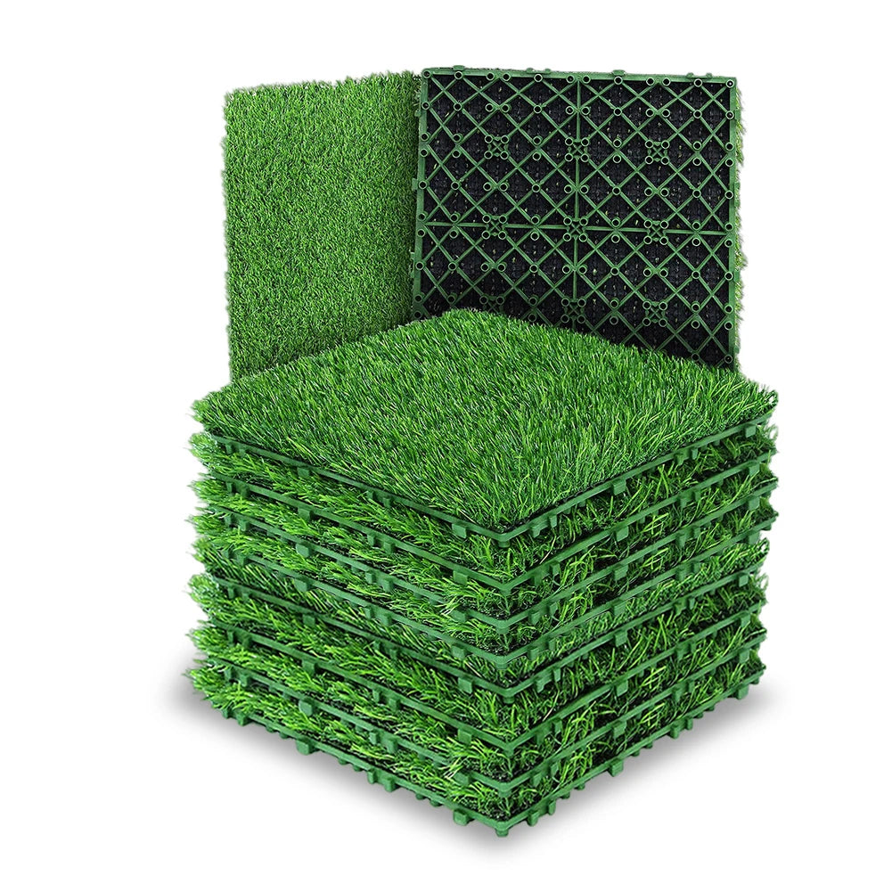 Realistic Artificial Grass Tile Mat for Outdoor Patio Decor