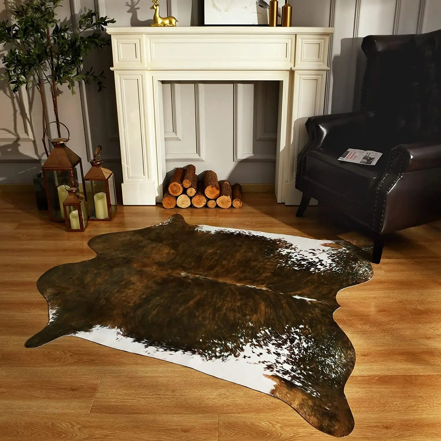 Faux Cowhide Animal Print Rug For Living Room Bedroom