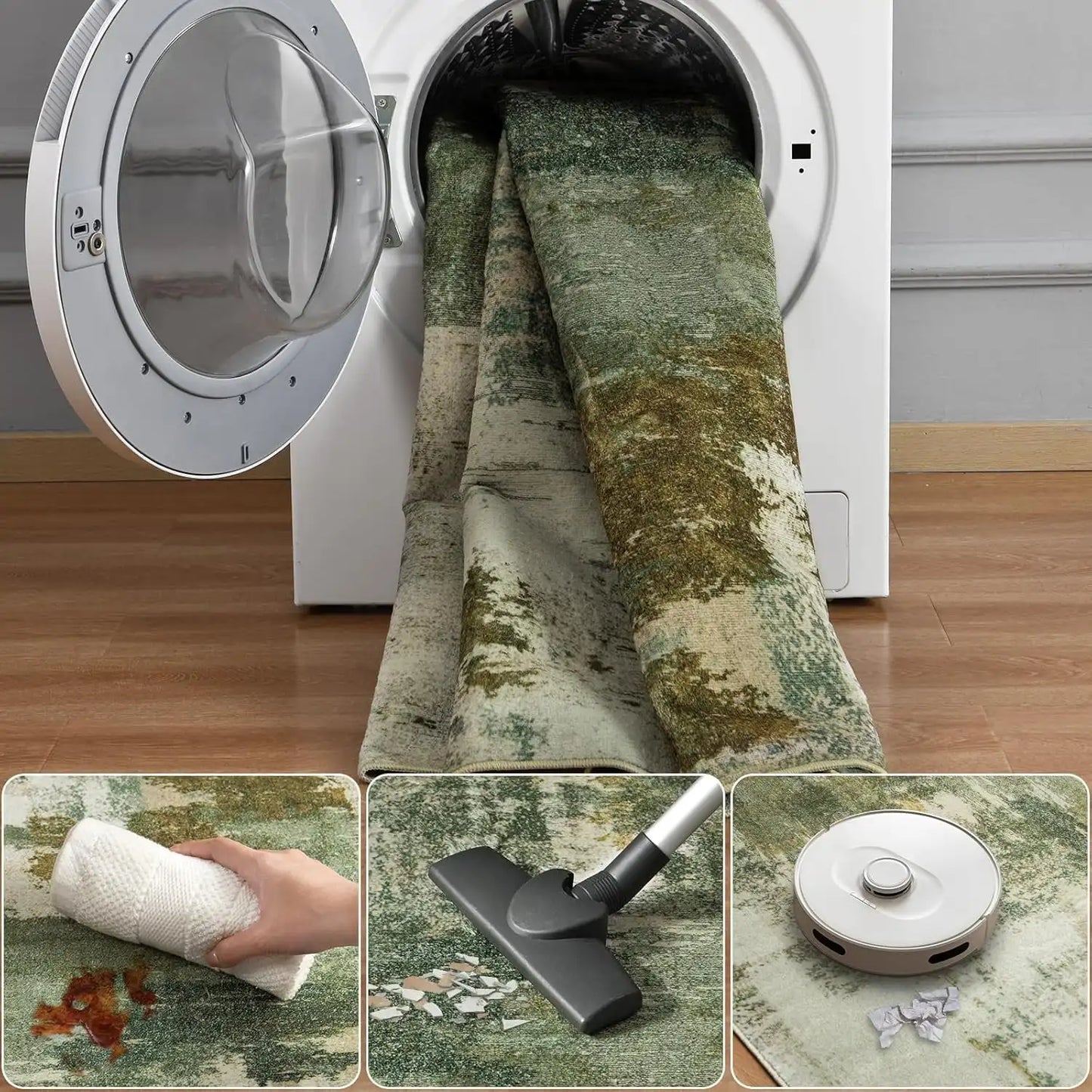 Machine Washable Non Slip Vintage Area Rug for Living Room