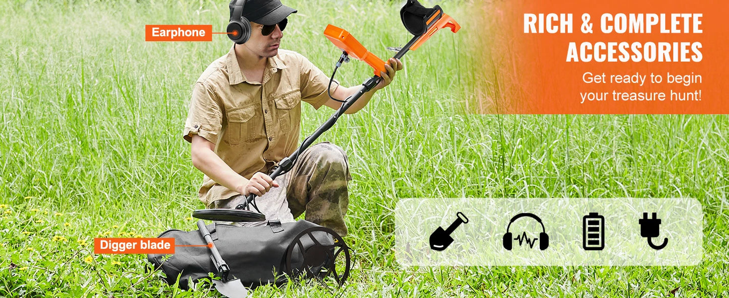 SucceBuy Professional Waterproof Metal Detector for Treasure Hunting